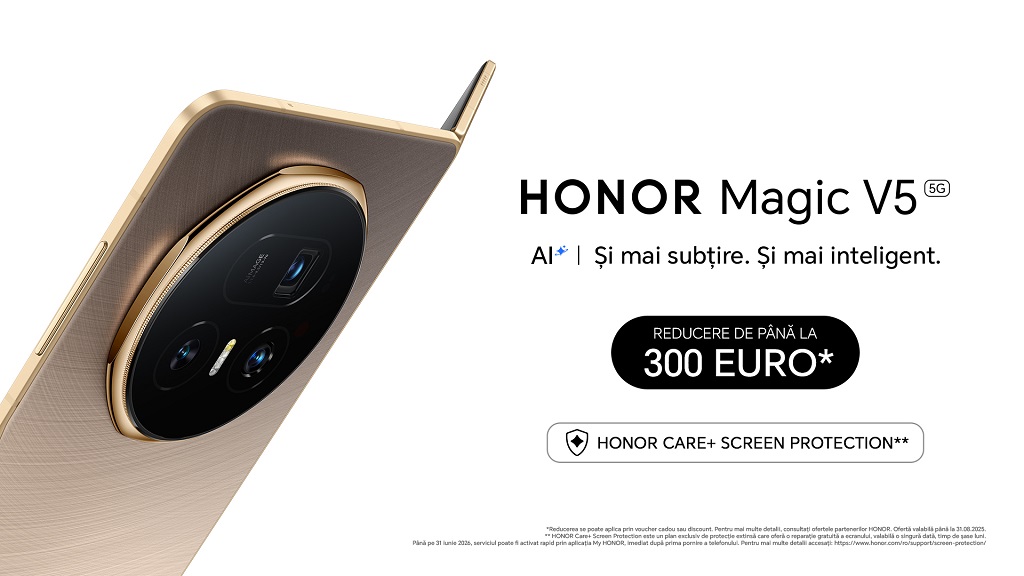 HONOR Magic V5 – ultimele zile de ofertă: reduceri de până la 300 EUR și protecție extinsă cu HONOR Care+