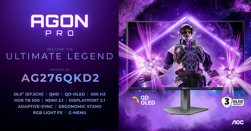 AGON PRO AG276QKD2: performanță esports la 500 Hz și calitate QD-OLED premium
