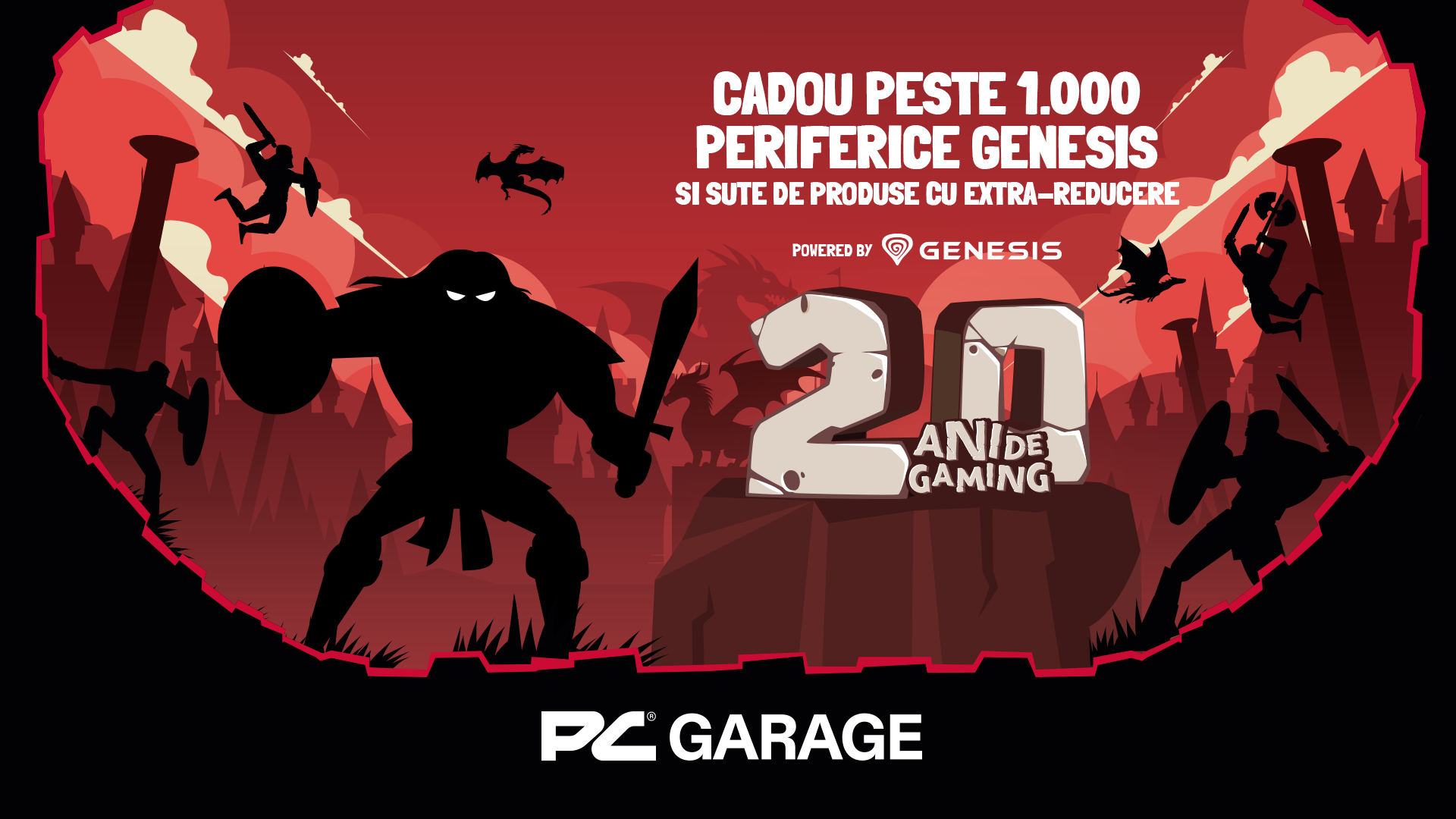 PC Garage împlinește 20 de ani și oferă cadou peste 1000 de periferice gaming Genesis