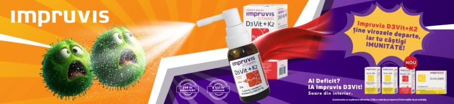 Impruvis lansează noul Impruvis D3VIT+ K2, pentru UN PLUS D3 SĂNĂTATE și IMUNITATE, de la mic la mare!
