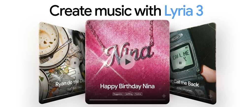 Creează piese muzicale scurte în Gemini, cu Lyria 3